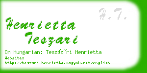 henrietta teszari business card